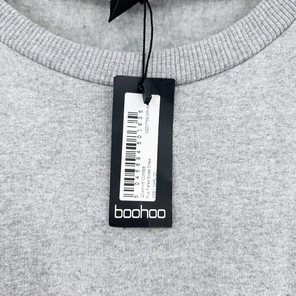 New Boohoo Plus Tiered Dress Grey Long Sleeve Sweatshirt Tiered Skirt Womens 16 - Picture 11 of 11